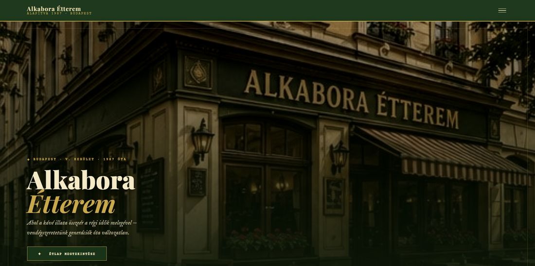 Alkabora étterem weboldal demó
