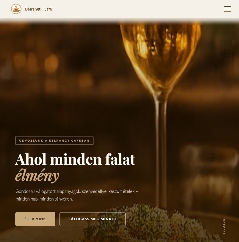 Belrangth Café weboldal demó